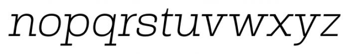 Rude Slab SemiWide Thin Italic Font LOWERCASE