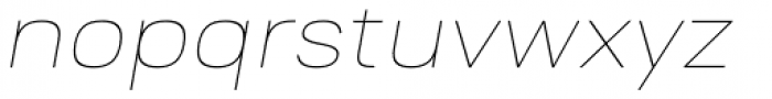 Ruberoid Thin Oblique Font LOWERCASE