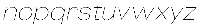 Rubika Extra Light Italic Font LOWERCASE