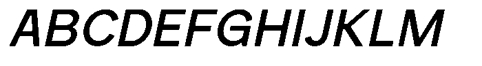 Rucent Medium Italic Font UPPERCASE