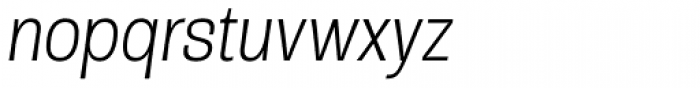 Rude SemiCondensed Thin Italic Font LOWERCASE