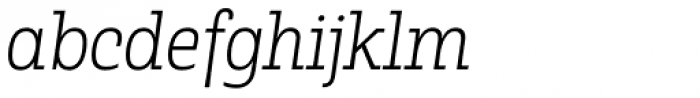 Rude Slab SemiCondensed Thin Italic Font LOWERCASE
