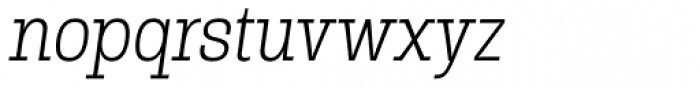 Rude Slab SemiCondensed Thin Italic Font LOWERCASE