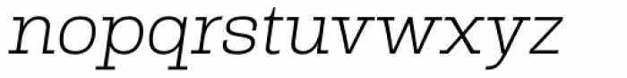 Rude Slab SemiWide Thin Italic Font LOWERCASE