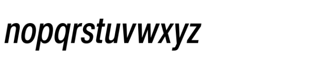 Rules Condensed Medium Italic Font LOWERCASE