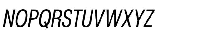 Rules Condensed Regular Italic Font UPPERCASE