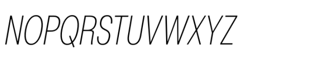 Rules Condensed Thin Italic Font UPPERCASE