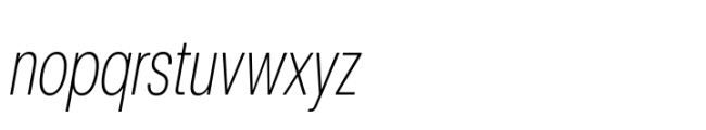 Rules Condensed Thin Italic Font LOWERCASE