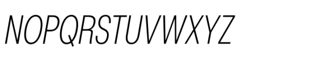 Rules Condensed Ultra Light Italic Font UPPERCASE