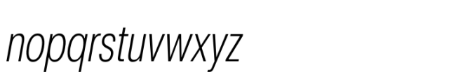 Rules Condensed Ultra Light Italic Font LOWERCASE