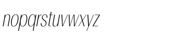 Rules Gothic Condensed Thin Italic Font LOWERCASE