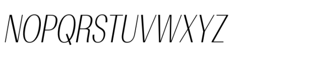 Rules Gothic Condensed Ultra Light Italic Font UPPERCASE