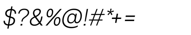 Rules Light Italic Font OTHER CHARS