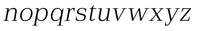 Rules Serif Light Italic Font LOWERCASE