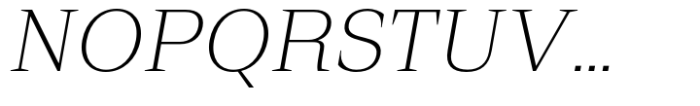 Rules Serif Ultra Light Italic Font UPPERCASE