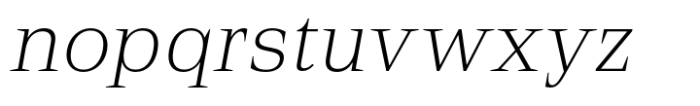 Rules Serif Ultra Light Italic Font LOWERCASE