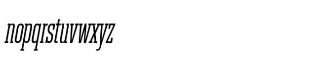 Rules Slab Compressed Regular Italic Font LOWERCASE