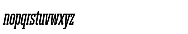 Rules Slab Compressed Semibold Italic Font LOWERCASE