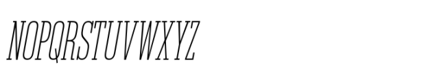 Rules Slab Compressed Ultra Light Italic Font UPPERCASE