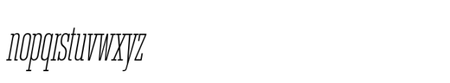 Rules Slab Compressed Ultra Light Italic Font LOWERCASE