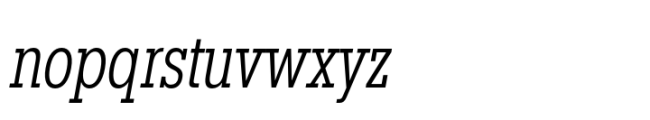 Rules Slab Condensed Light Italic Font LOWERCASE