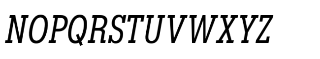 Rules Slab Condensed Regular Italic Font UPPERCASE
