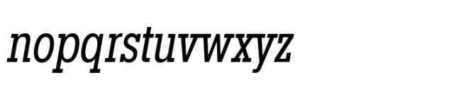 Rules Slab Condensed Regular Italic Font LOWERCASE
