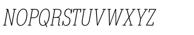 Rules Slab Condensed Thin Italic Font UPPERCASE