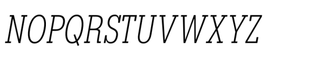 Rules Slab Condensed Ultra Light Italic Font UPPERCASE