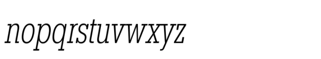 Rules Slab Condensed Ultra Light Italic Font LOWERCASE