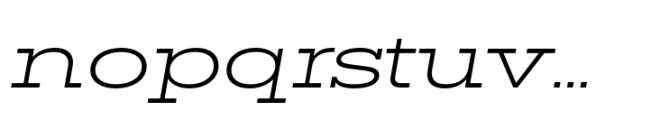Rules Slab Expanded Light Italic Font LOWERCASE