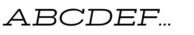 Rules Slab Expanded Regular Italic Font UPPERCASE