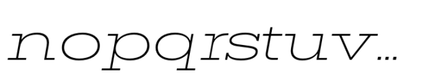 Rules Slab Expanded Thin Italic Font LOWERCASE