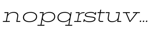 Rules Slab Expanded Ultra Light Italic Font LOWERCASE