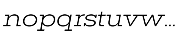 Rules Slab Extended Light Italic Font LOWERCASE
