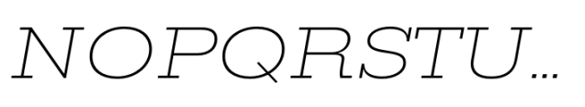Rules Slab Extended Thin Italic Font UPPERCASE