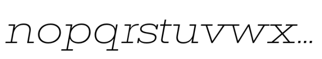 Rules Slab Extended Thin Italic Font LOWERCASE
