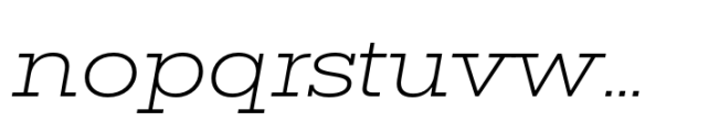 Rules Slab Extended Ultra Light Italic Font LOWERCASE