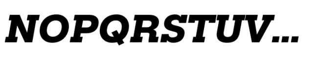 Rules Slab Normal Extra Bold Italic Font UPPERCASE