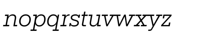 Rules Slab Normal Light Italic Font LOWERCASE