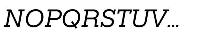 Rules Slab Normal Regular Italic Font UPPERCASE