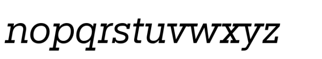 Rules Slab Normal Regular Italic Font LOWERCASE