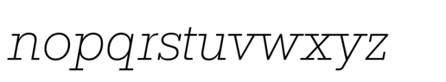 Rules Slab Normal Thin Italic Font LOWERCASE