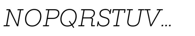 Rules Slab Normal Ultra Light Italic Font UPPERCASE