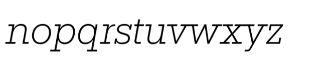 Rules Slab Normal Ultra Light Italic Font LOWERCASE