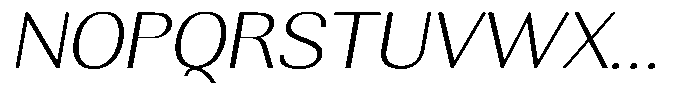 Rundale Extra Light Exp Italic Font UPPERCASE