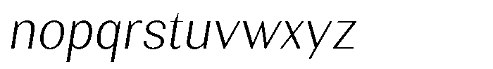 Rundale Extra Light Italic Font LOWERCASE