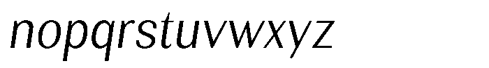 Rundale Light Semi Condensed Italic Font LOWERCASE