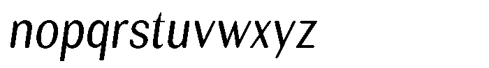 Rundale Round Condensed Italic Font LOWERCASE