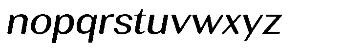 Rundale Round Expanded Italic Font LOWERCASE